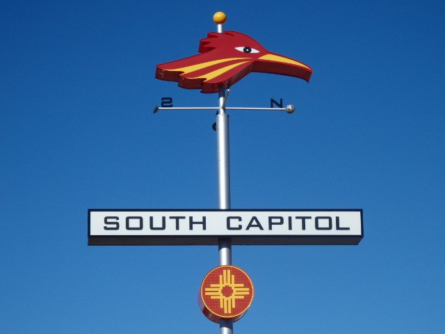 Foto: nomenclador de la estación South Capitol - Santa Fe (New Mexico), Estados Unidos