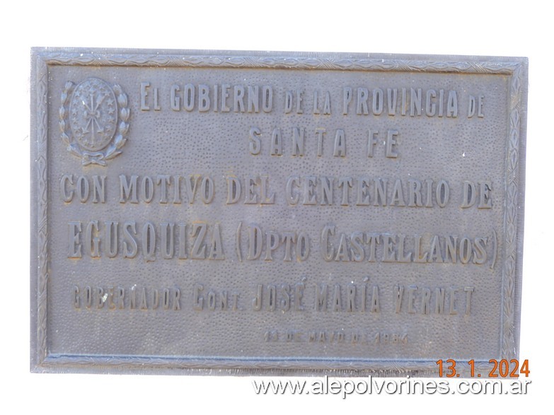 Foto: Egusquiza - Homenaje al Centenario - Egusquiza (Santa Fe), Argentina