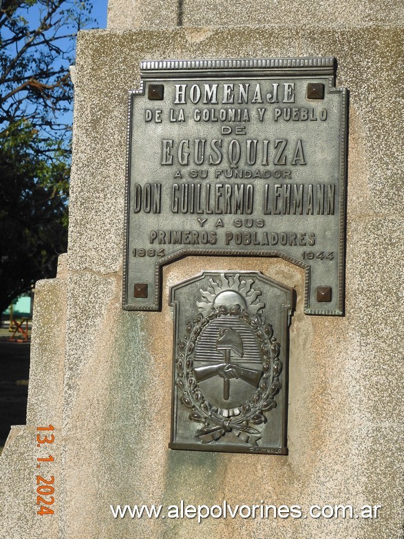 Foto: Egusquiza - Homenaje a Guillermo Lhemann - Egusquiza (Santa Fe), Argentina