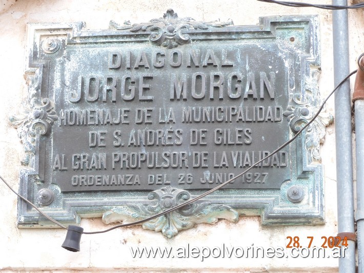 Foto: San Andrés de Giles - Placa Diagonal Jorge Morgan - San Andrés de Giles (Buenos Aires), Argentina