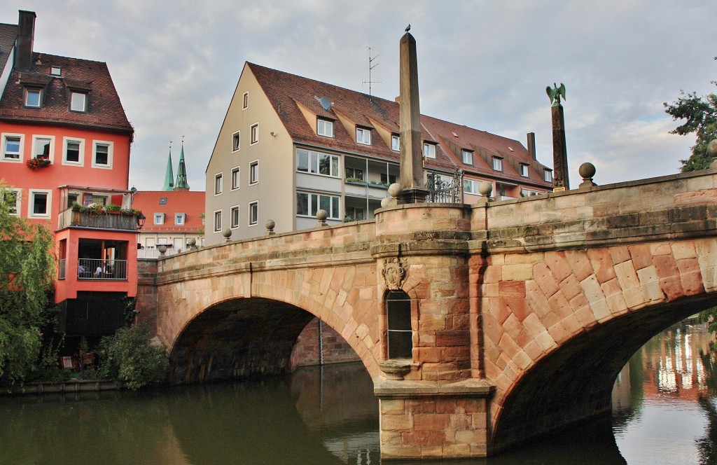 Foto: Puente soble el Pegnitz - Nuremberg (Nürnberg) (Bavaria), Alemania