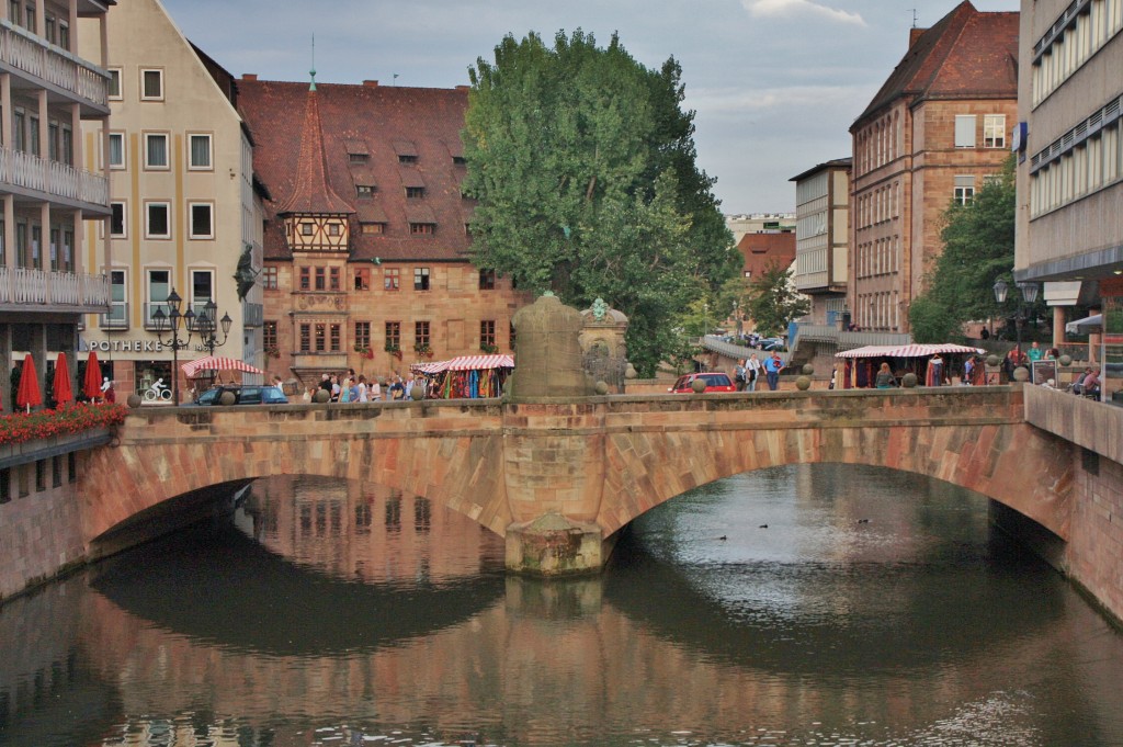 Foto: Puente soble el Pegnitz - Nuremberg (Nürnberg) (Bavaria), Alemania