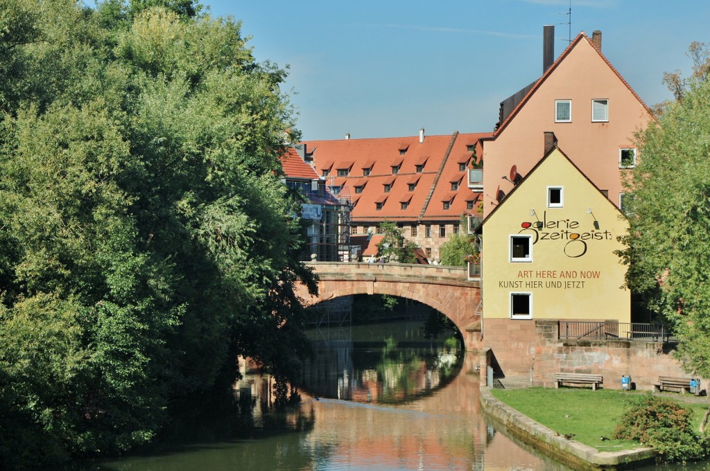 Foto: Puente sobre el Pegnitz - Nuremberg (Nürnberg) (Bavaria), Alemania