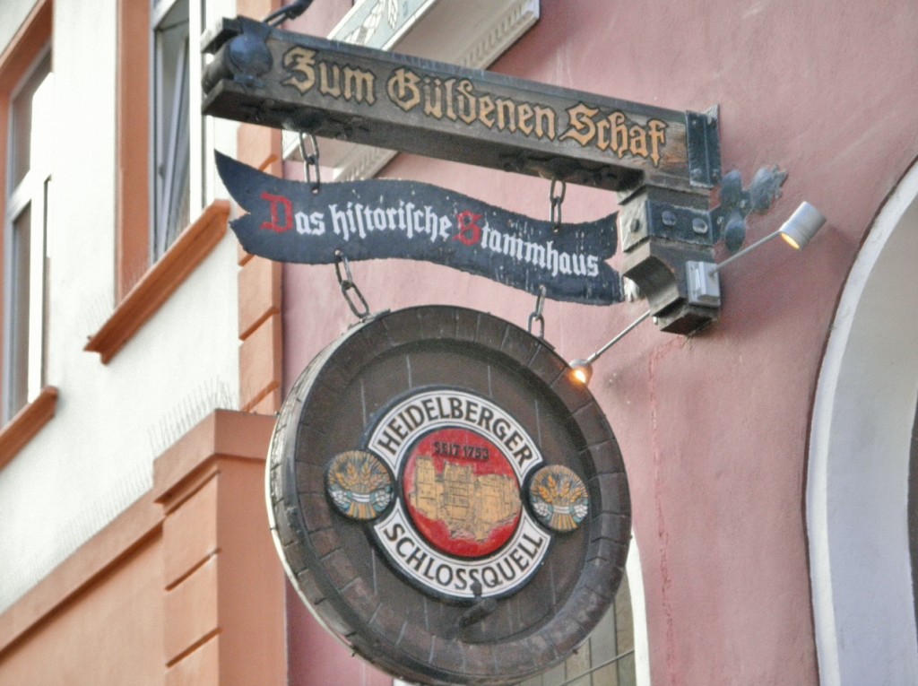 Foto: Banderola de una tienda - Heidelberg (Baden-Württemberg), Alemania