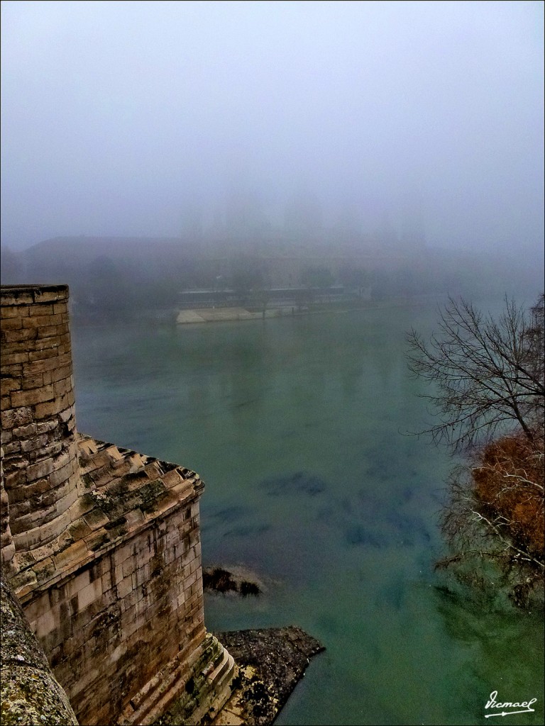 Foto: 120115-11 NIEBLA EN EL EBRO  PUENTE PÌEDRA - Zaragoza (Aragón), España