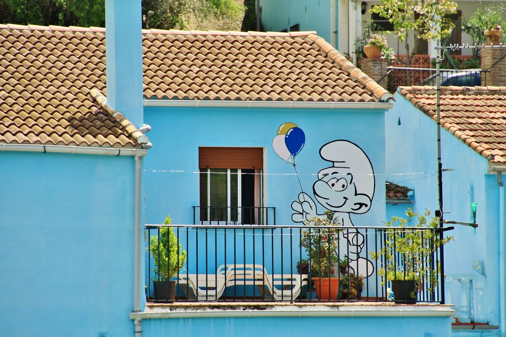 Foto: Vista del pueblo Pitufo - Júzcar (Málaga), España