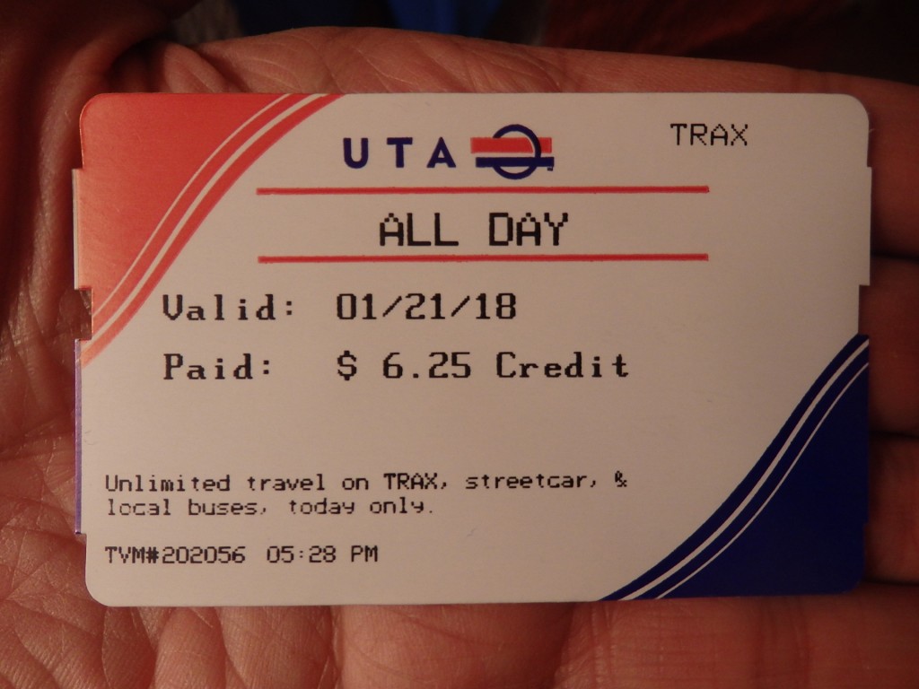 Foto: boleto de metrotranvía TRAX - Salt Lake City (Utah), Estados Unidos