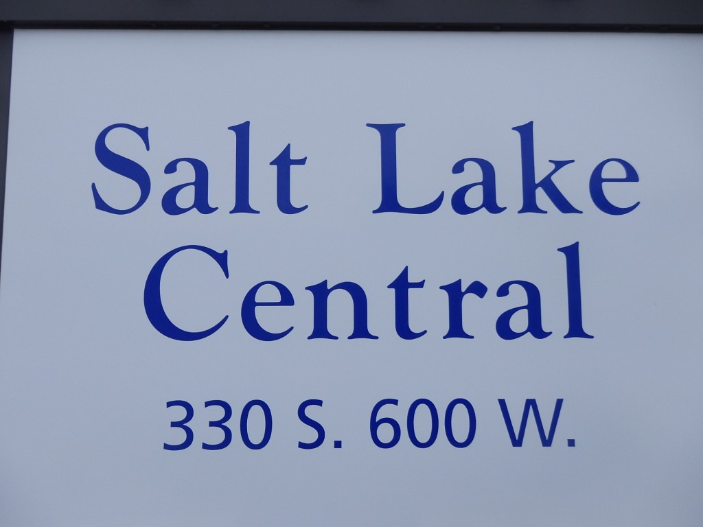 Foto: nombre de la estación del TRAX y el FrontRunner - Salt Lake City (Utah), Estados Unidos