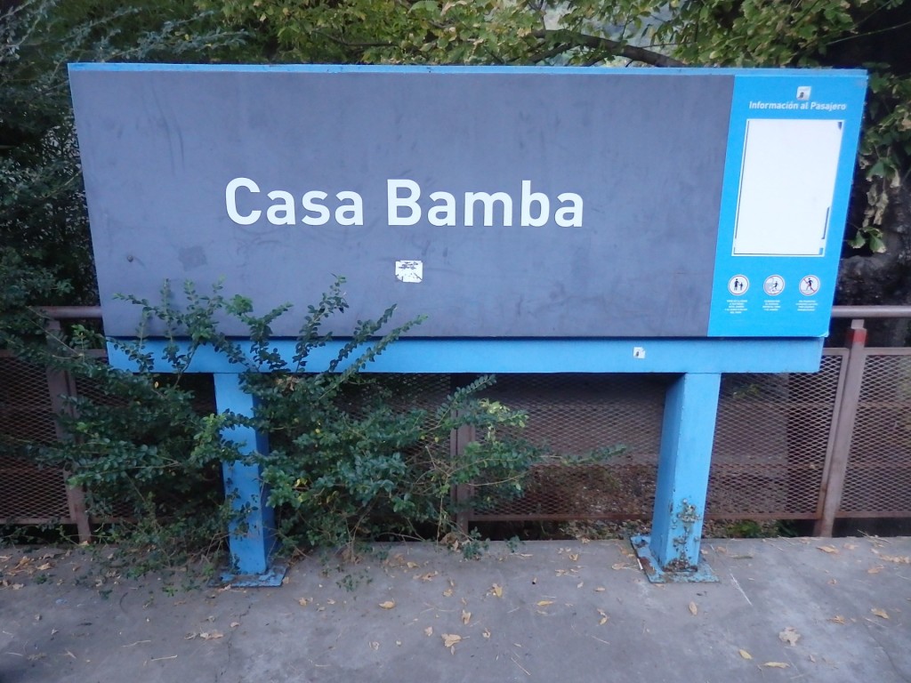 Foto: nomenclador de la estación histórica del FC Belgrano - Casa Bamba (Córdoba), Argentina